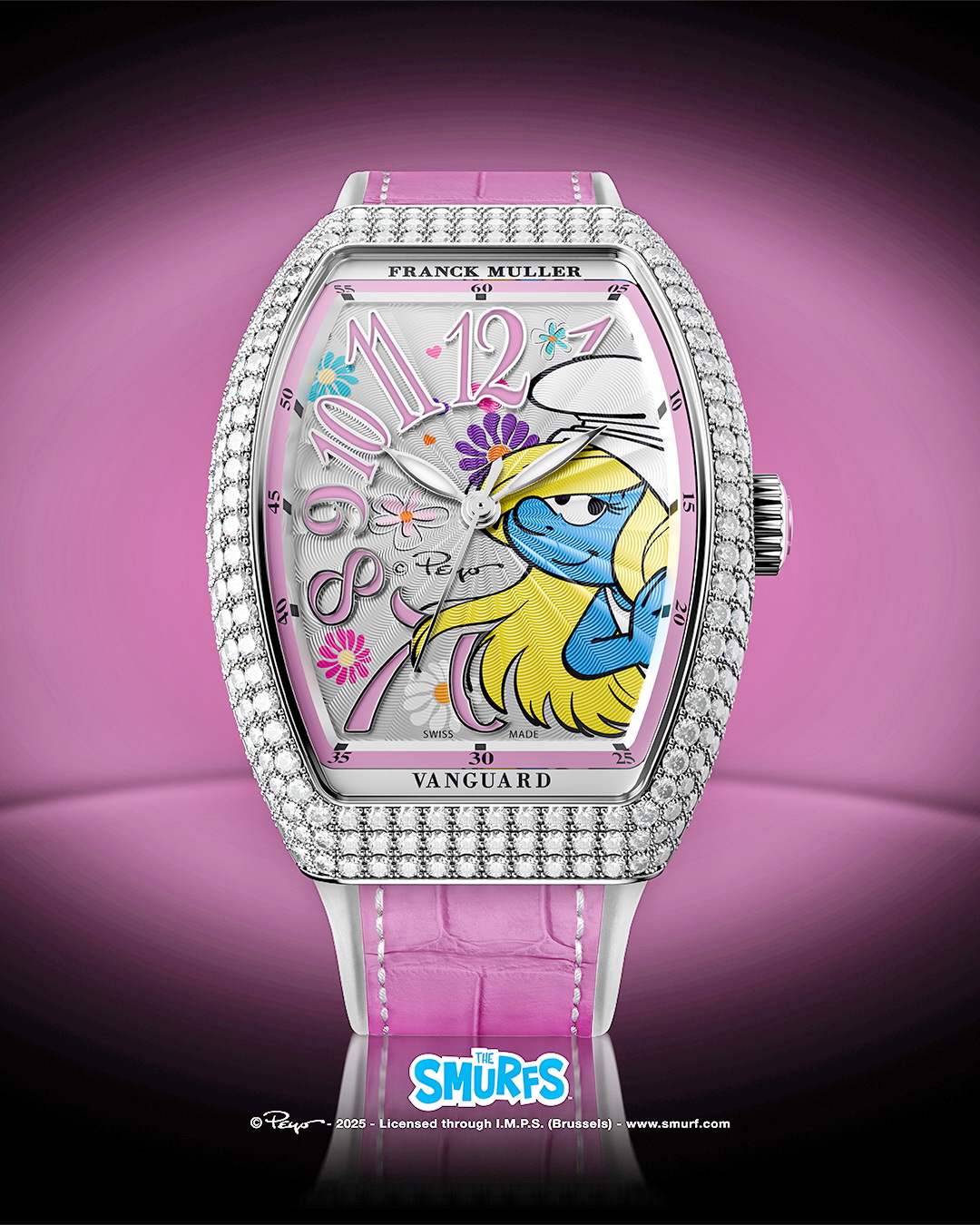 SMURFETTE PINK FLOWERS DIAMOND