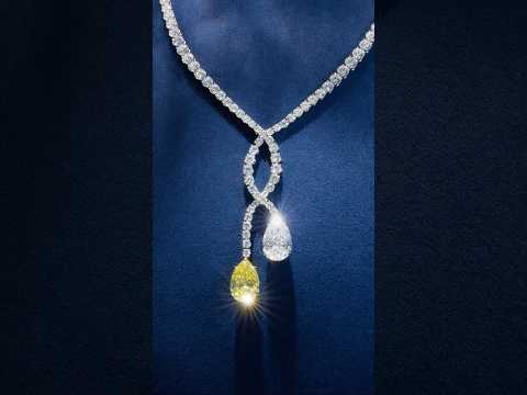 Impossible Beauty - Yellow Diamond and Diamond Two Drop Necklace by Harry Winston