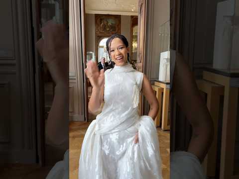 Taylor Russell arrives at the Spring Summer 2026 #DiorCouture show