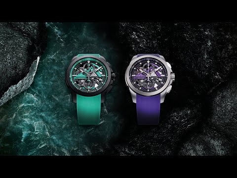 NORQAIN'S INDEPENDENCE SKELETON CHRONO 42MM JADE & PURPLE
