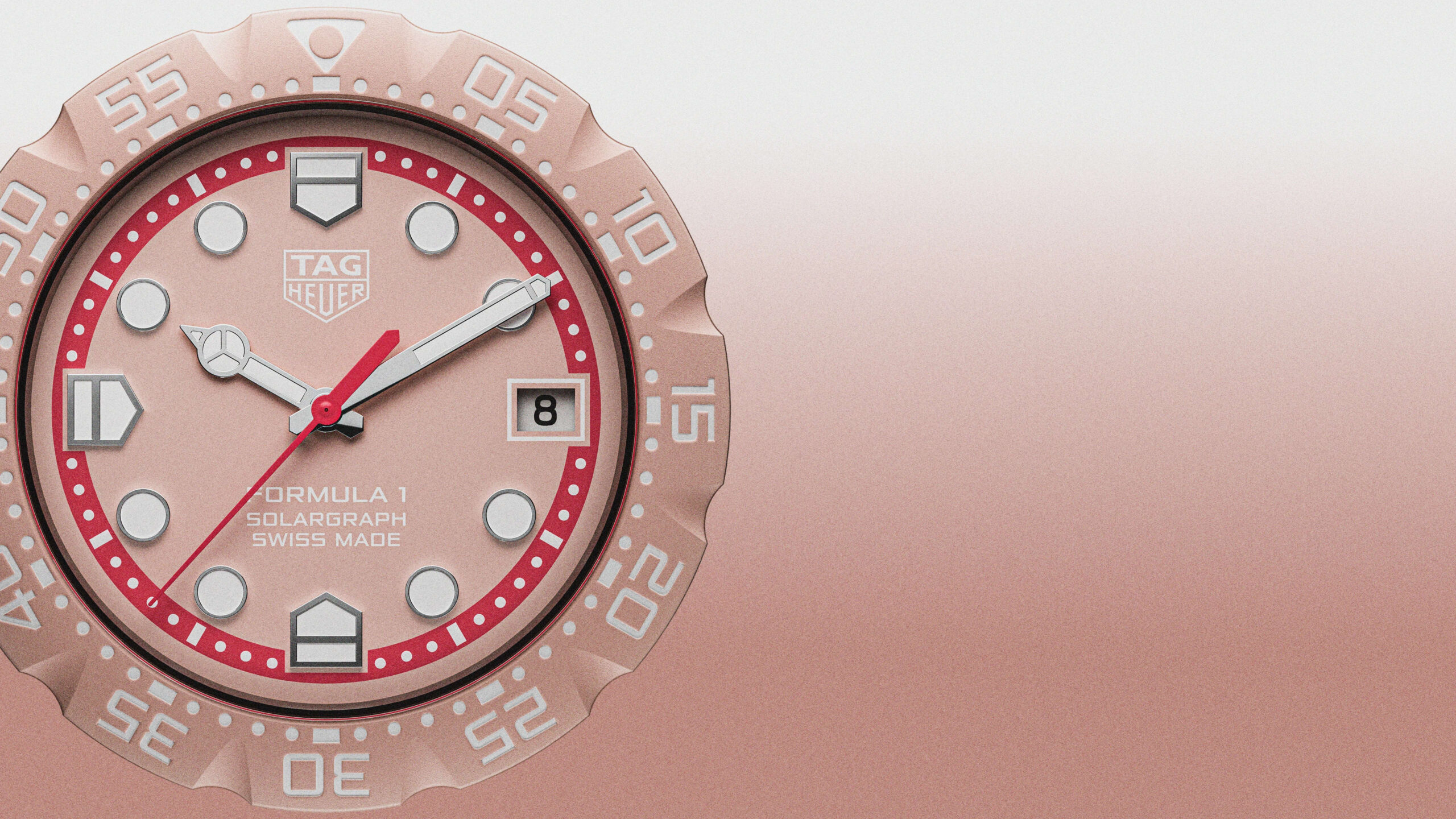 TAG Heuer Formula 1 Solargraph 38mm pastel watches with rubber straps and steel bracelets
