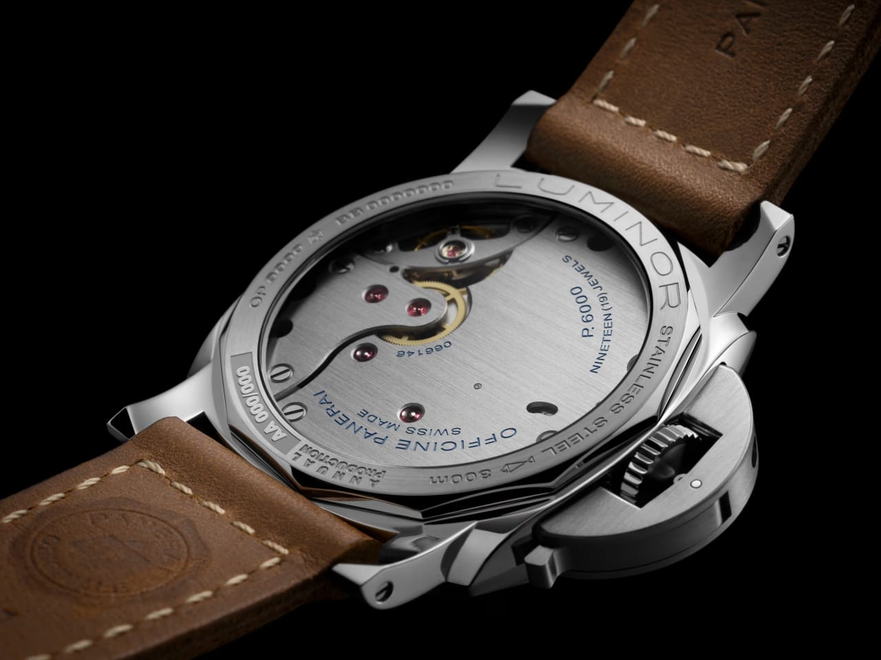 Panerai Luminor PAM01732 showcasing its 44 mm steel case and vintage-inspired strap pairing