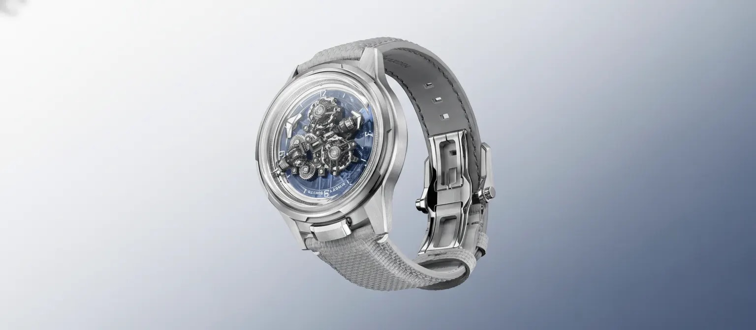 Caseback and movement architecture of the Ulysse Nardin [Super] Freak highlighting the Grinder winding system