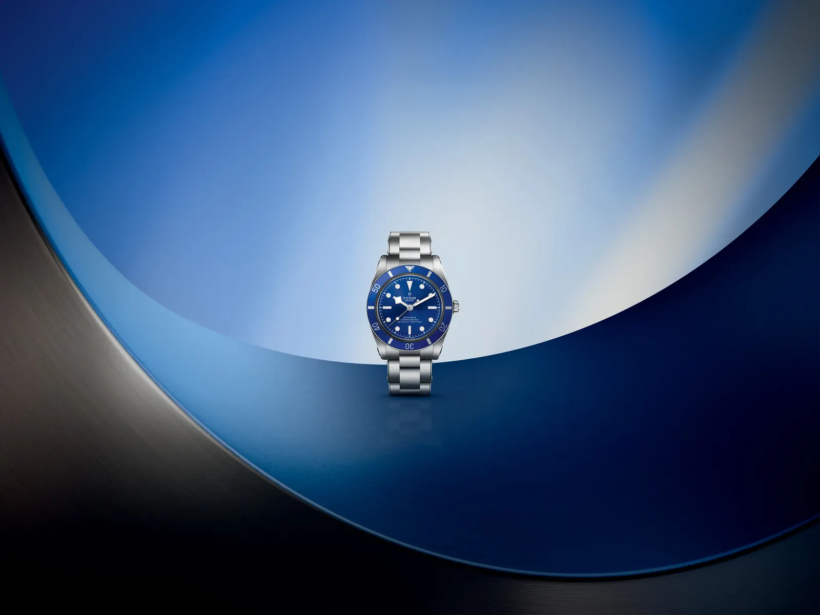 Tudor Black Bay 54 Tudor Blue sapphire dial and blue bezel on stainless steel bracelet