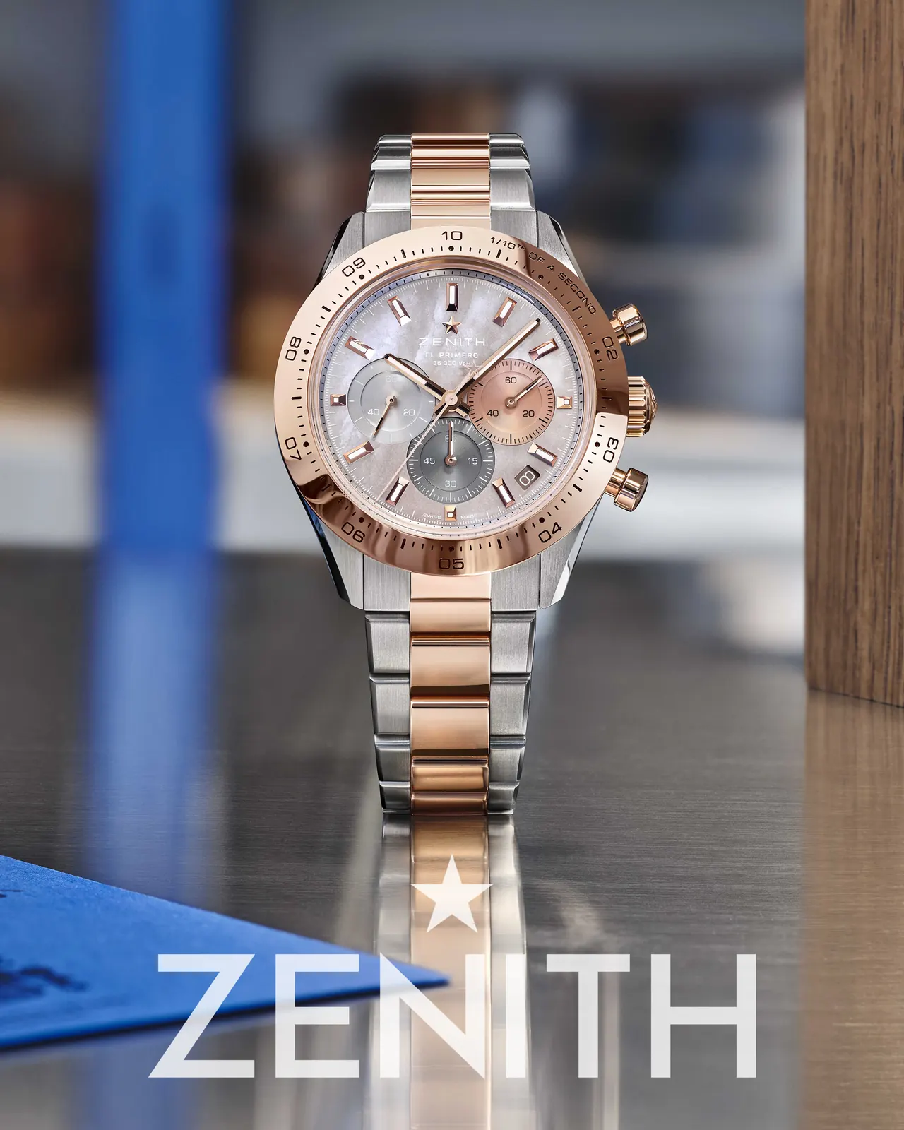 Zenith Chronomaster Sport two-tone steel and 18-ct rose gold 41mm, mother-of-pearl dial with El Primero 3600 movement