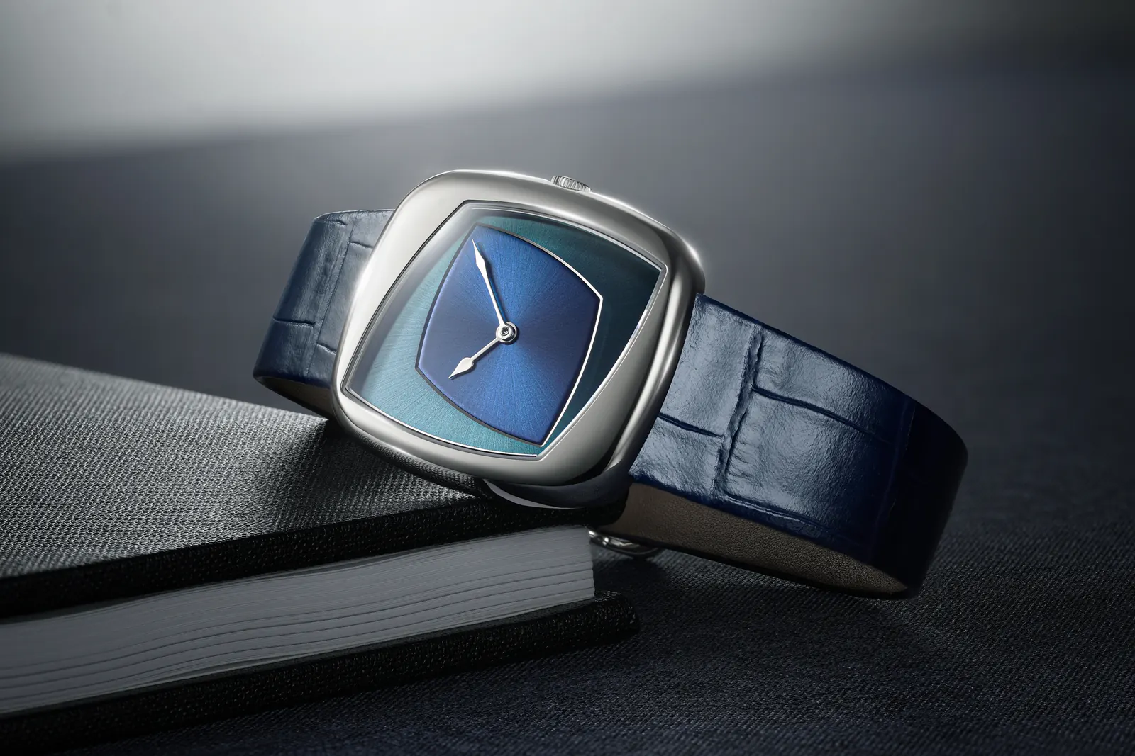 Dennison Collectability 2026 Edition Oblique Collection — Enigma dial with blue sunburst and green surround