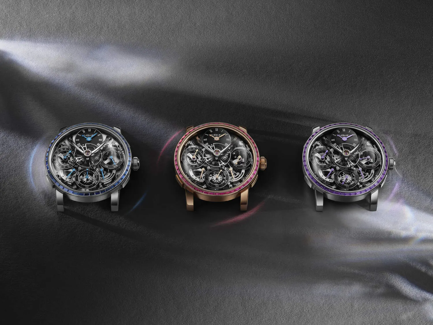 MB&F LM Perpetual Chromatic blue sapphire bezel edition in 18k white gold