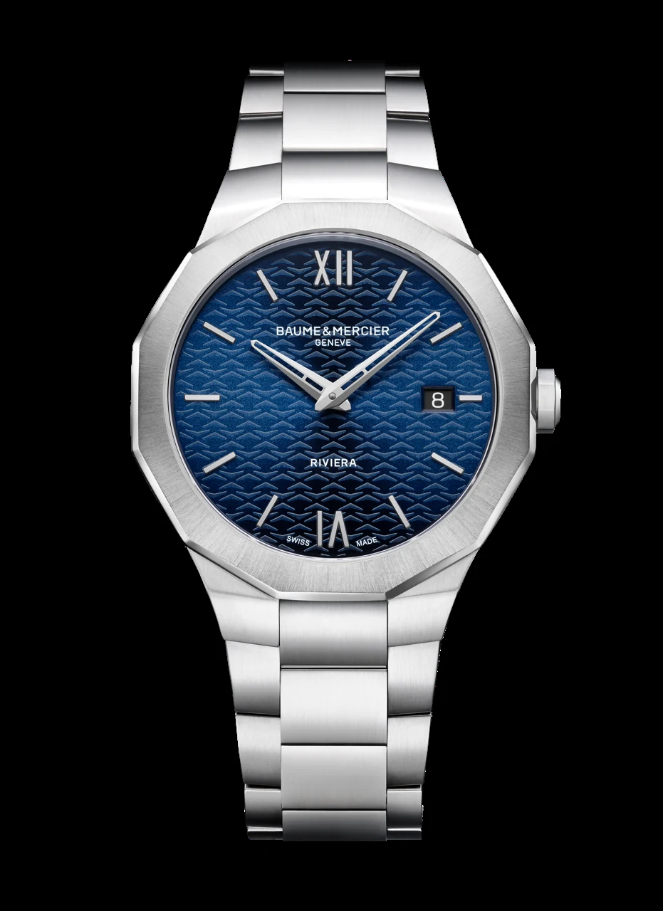 Baume & Mercier Riviera 73 M0A10844 blue dial stainless steel bracelet 39mm