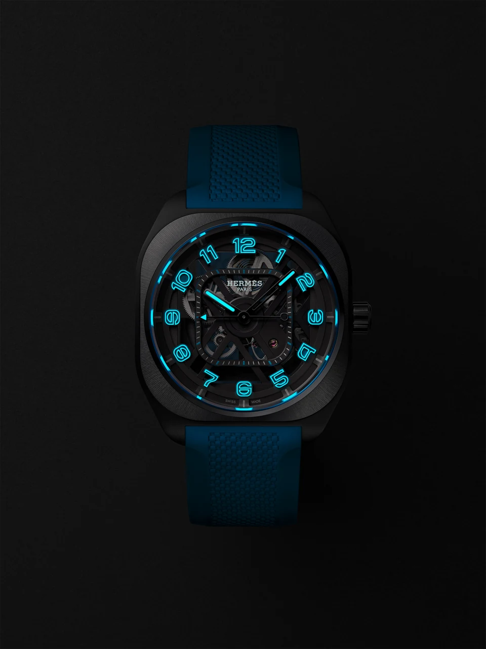 Hermès H08 Squelette 39mm titanium case with skeletonised H1978 S calibre