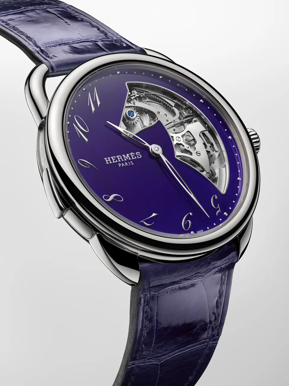 Hermès Arceau Samarcande skeletonised dial with horse's-head cutout in Saint-Louis crystal