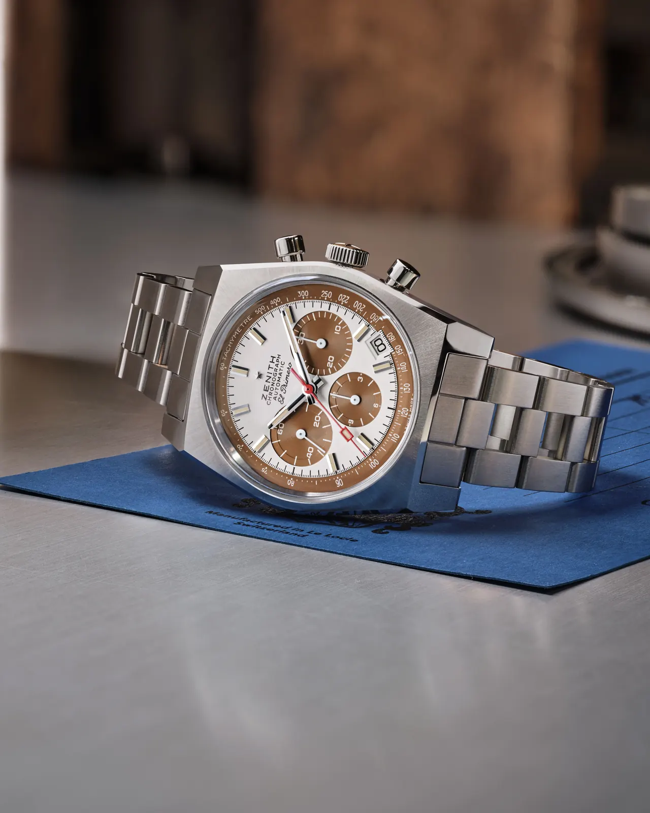 Zenith Chronomaster Revival A384 Tropical 37mm stainless steel tonneau case with pump-style pushers