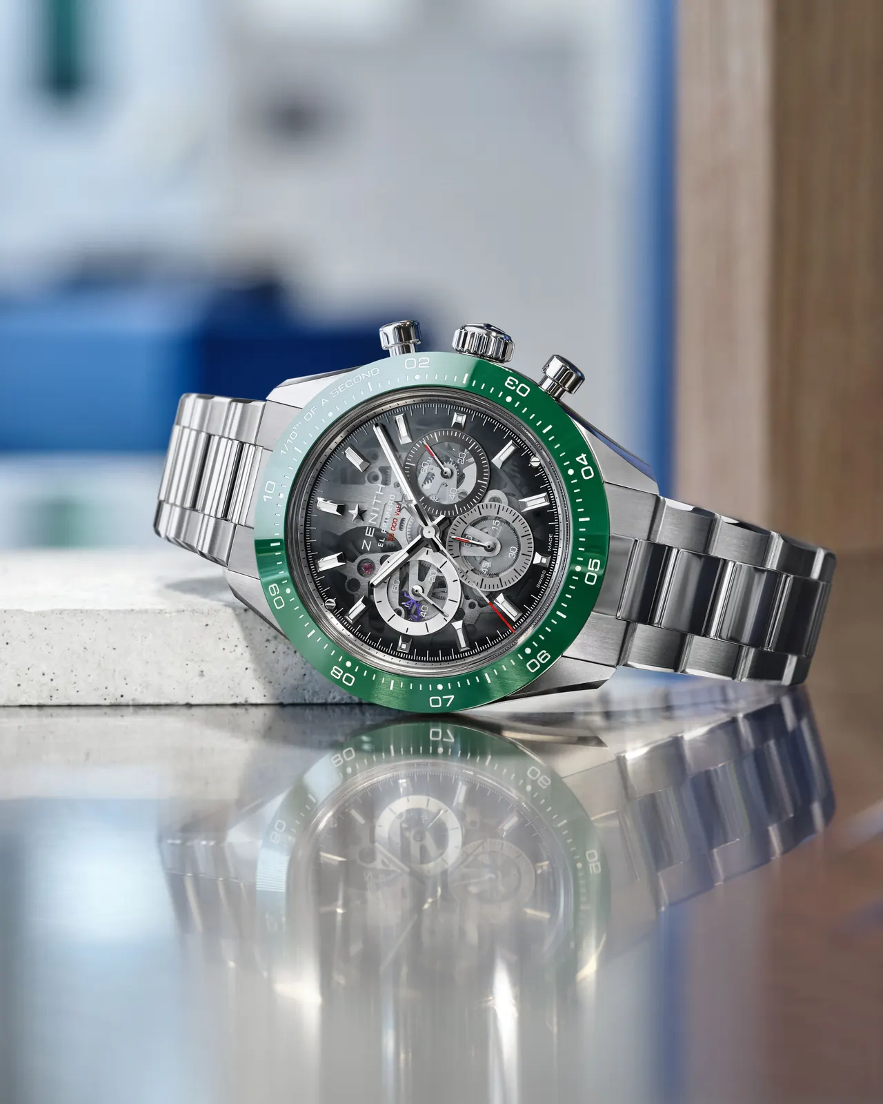 Zenith Chronomaster Sport Skeleton El Primero 3600SK movement visible through sapphire dial