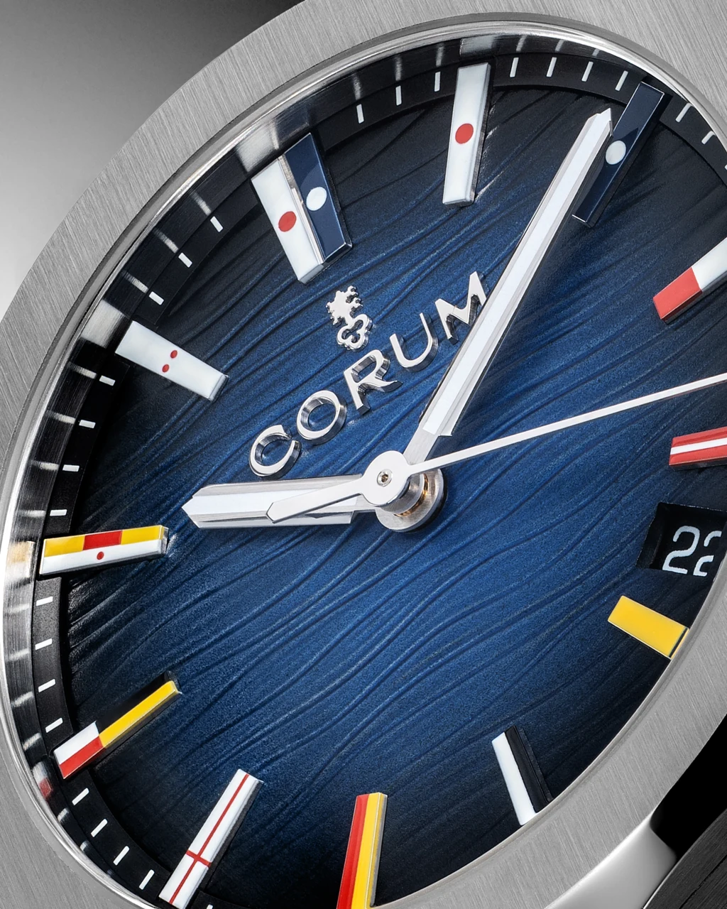CORUM Admiral 36 stainless steel case and triple folding clasp bracelet