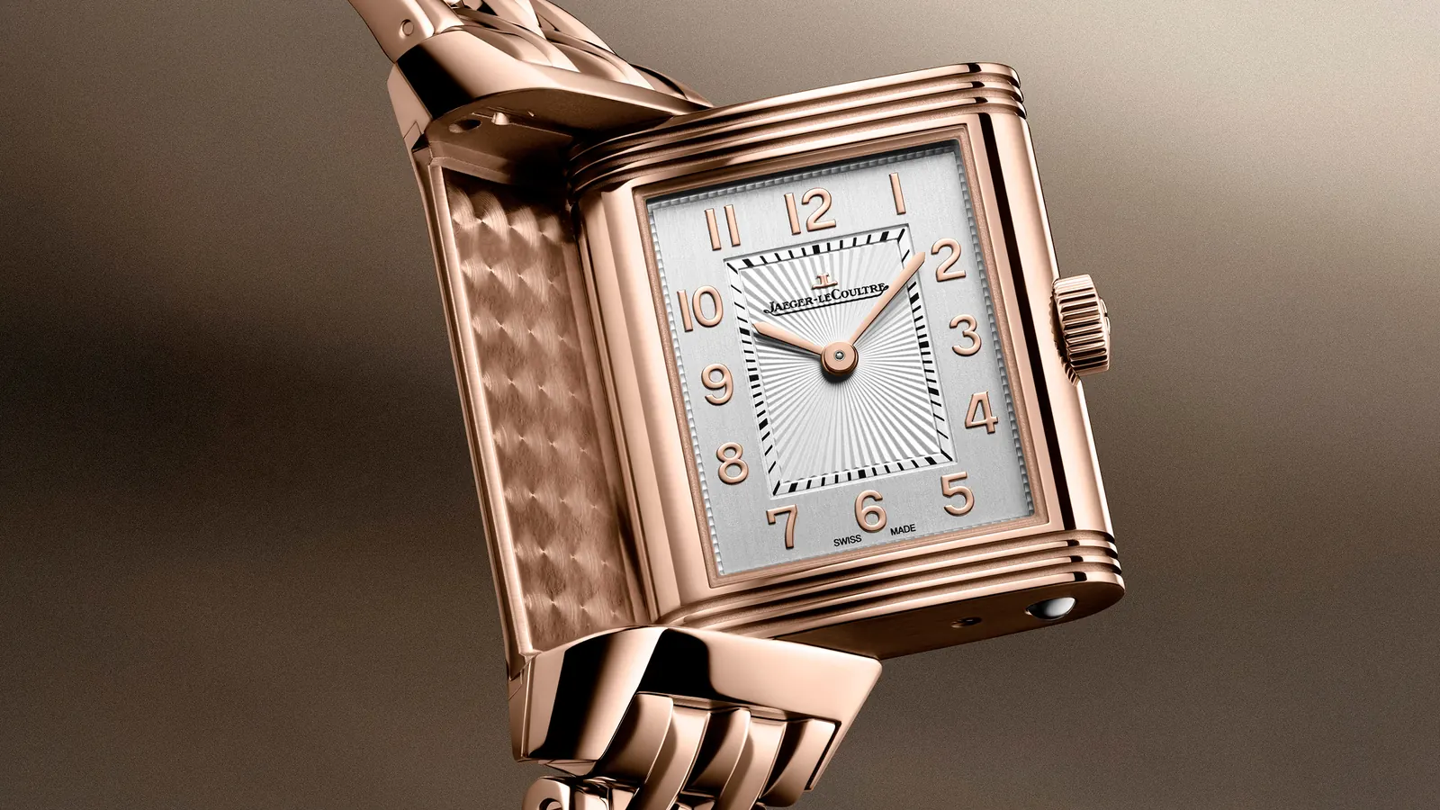 Reverso Classic Monoface Origin with diamond-set gadroons steel case