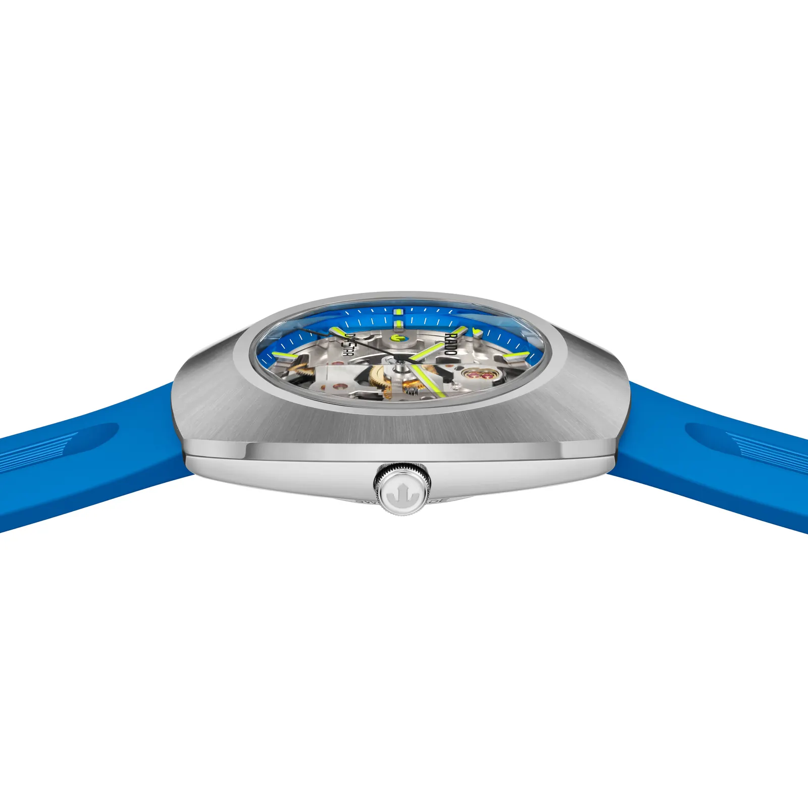 Rado calibre R808 automatic skeleton movement with Nivachron hairspring detail