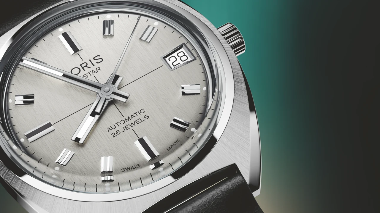 Oris Star Edition case back featuring vintage Oris Shield engraving