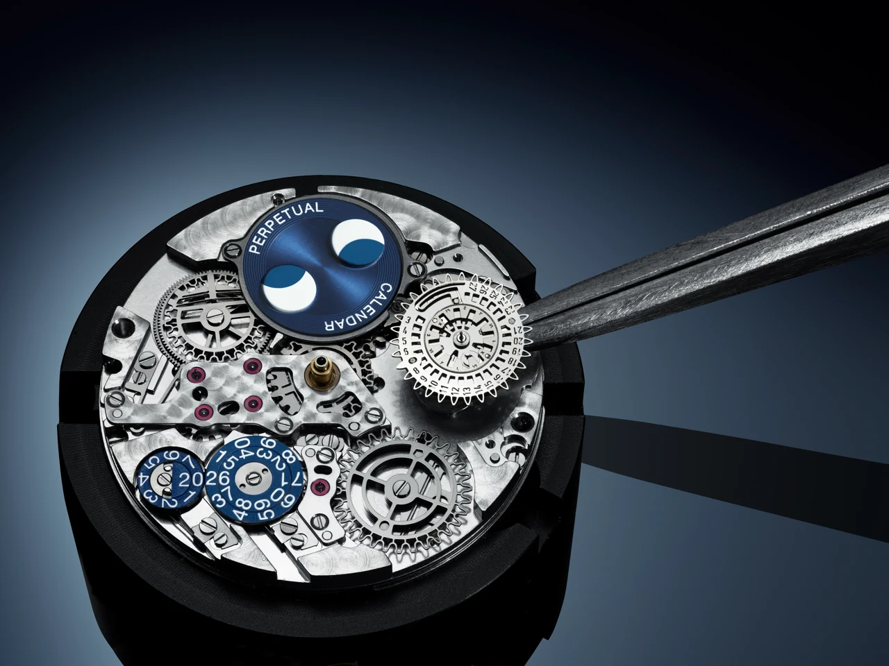 IWC Pilot's Watch Chronograph Le Petit Prince with deep blue sunray-finished dial and blue rubber strap