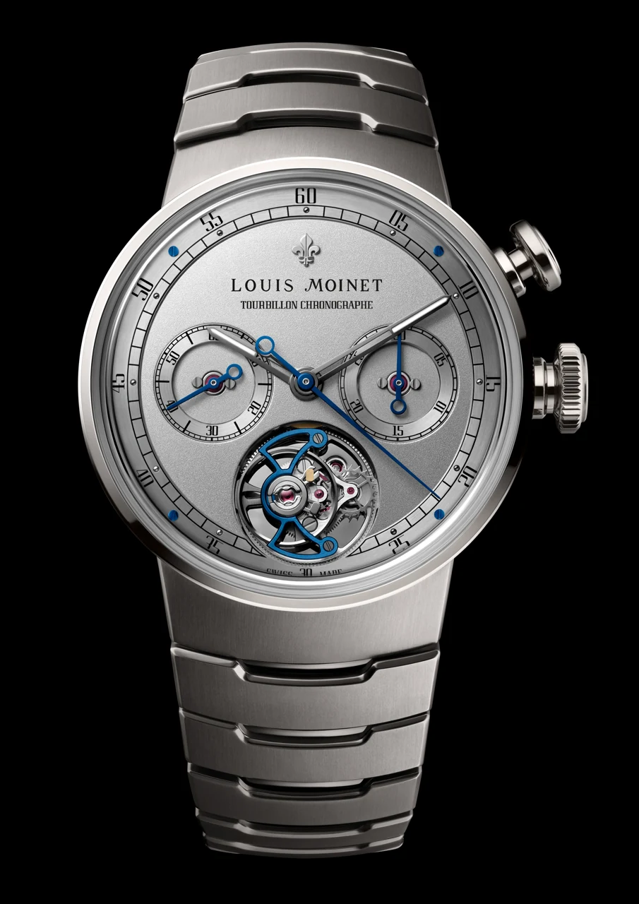 Louis Moinet 1816 Tourbillon Chronograph — LM114 calibre movement with off-centre tourbillon cage