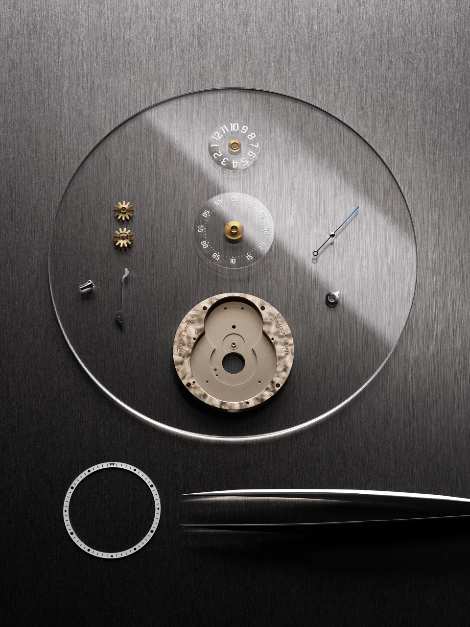 Seconde Majeure 38.5mm case in 904L stainless steel with polished concave bezel