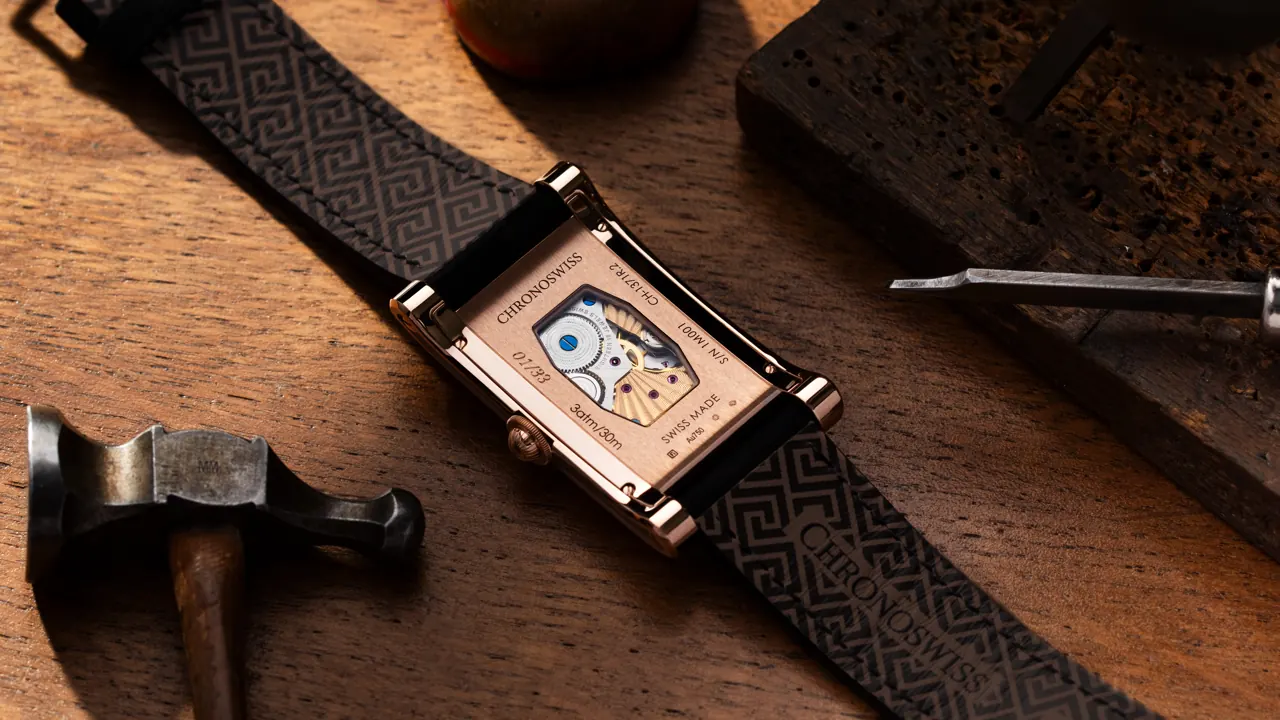 CHRONOSWISS Neo Digiteur Chronos Caliber C.85757 movement visible through sapphire caseback