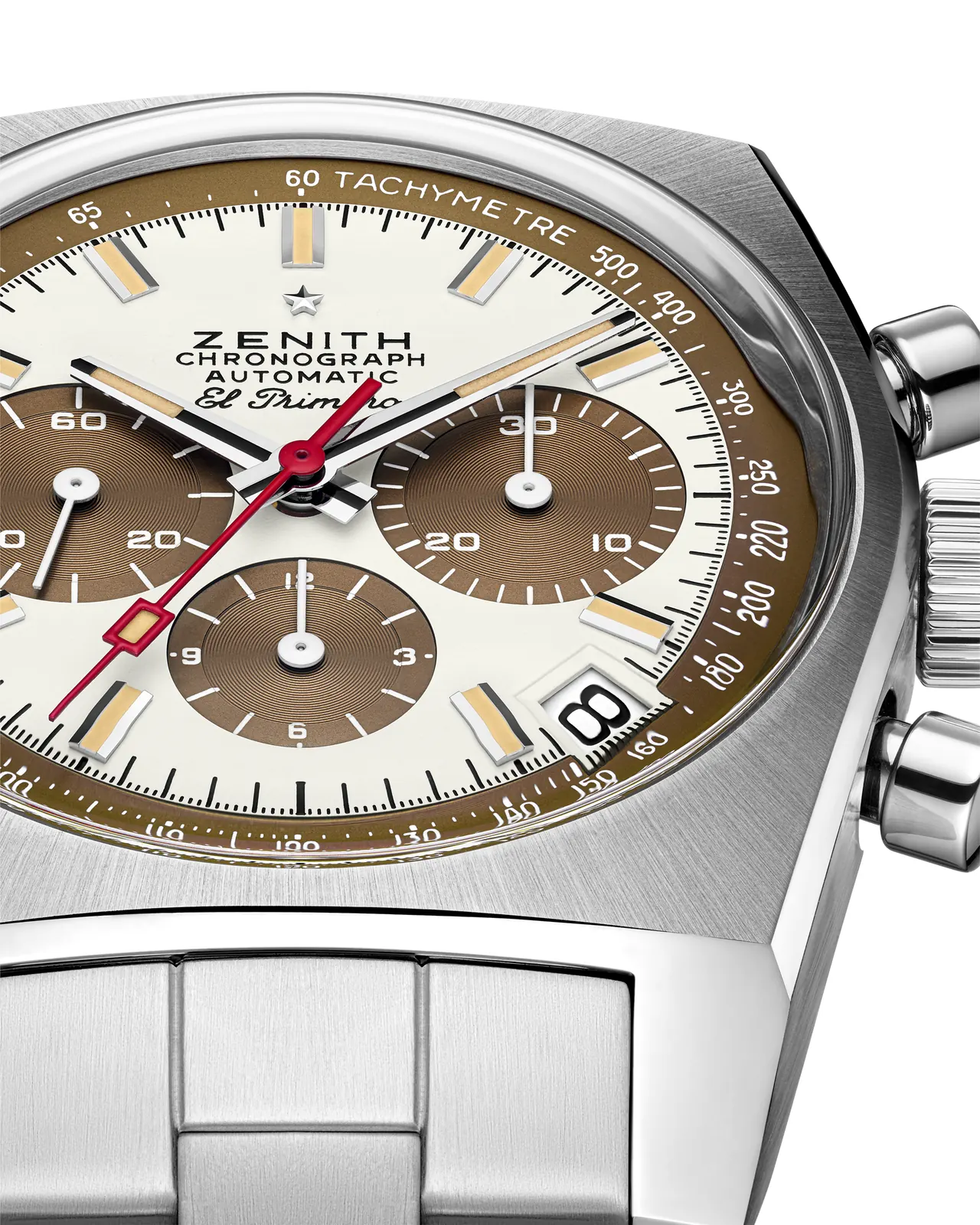 Zenith Chronomaster Revival A384 Tropical on Gay Frères stainless steel ladder bracelet