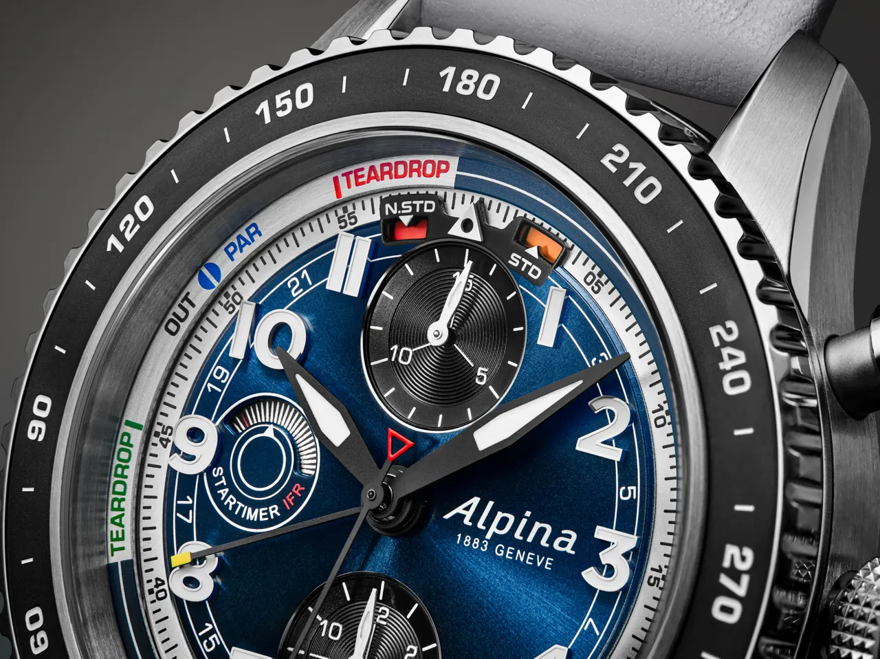 Watch Angels x Alpina Startimer IFR caseback engraving showing approach type legend