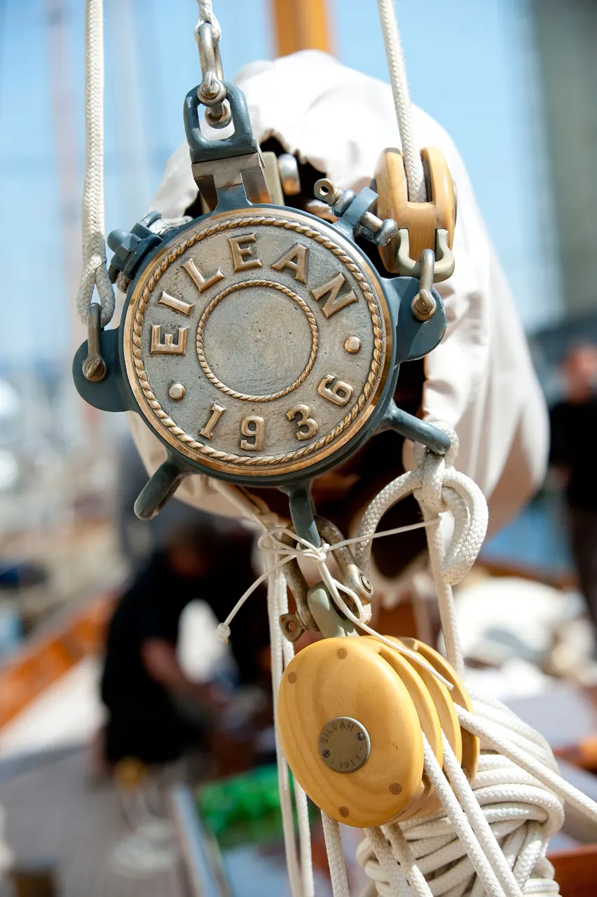 Eilean Bermudian ketch sailing at classic regatta with Panerai branding
