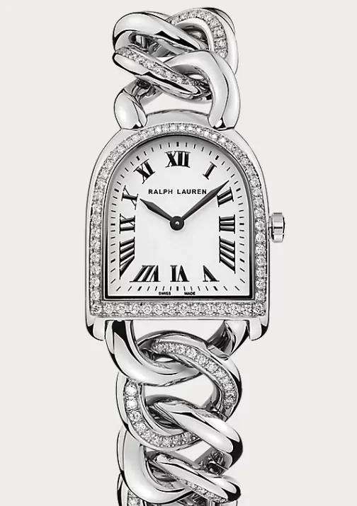 Ralph Lauren Stirrup Bangle Watch dial and case integration front view