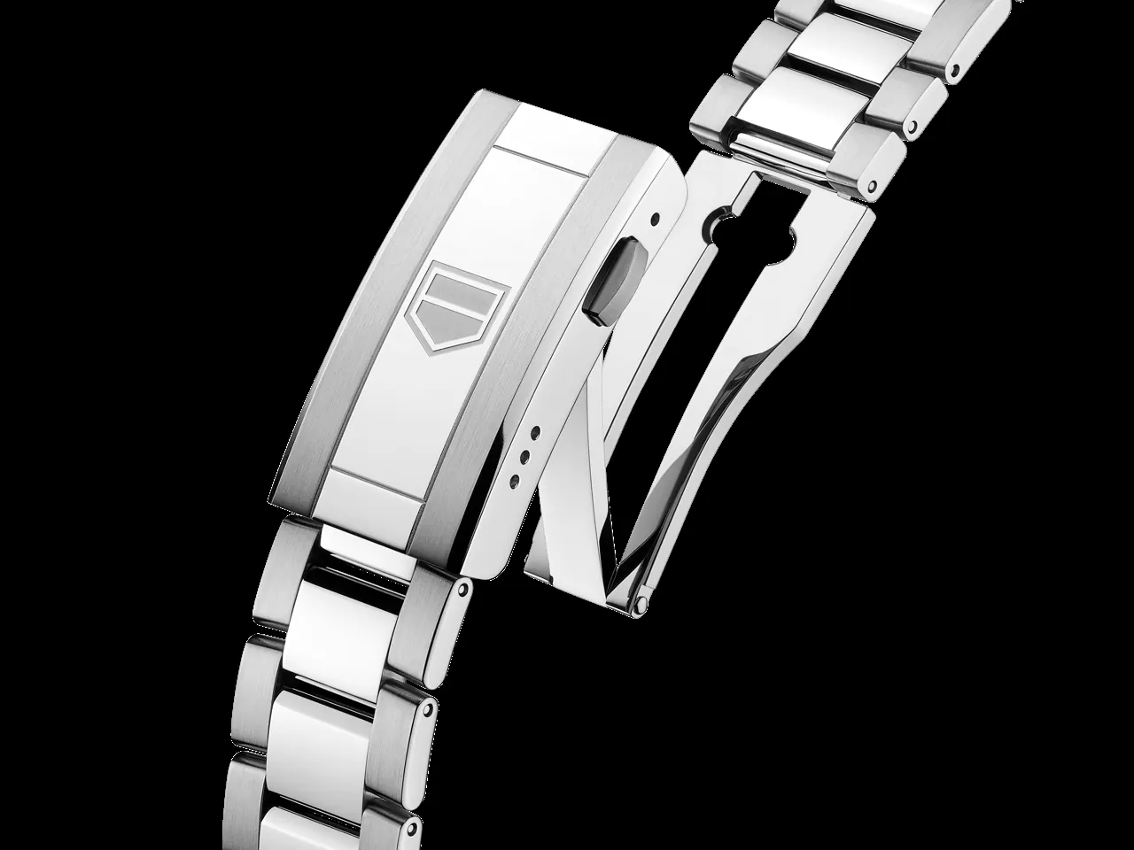 TAG Heuer Aquaracer Professional 100 Solargraph 28mm mother of pearl dial yellow gold details