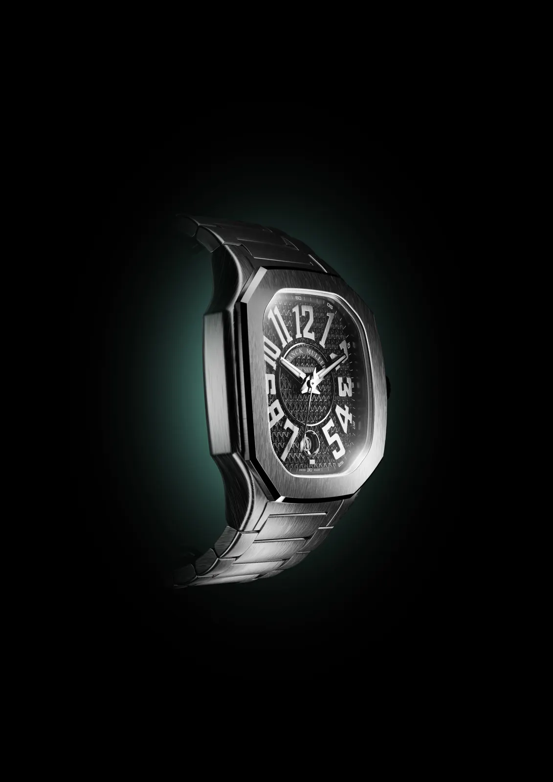 Franck Muller Imperium Block lozenge-patterned guilloché dial with date aperture