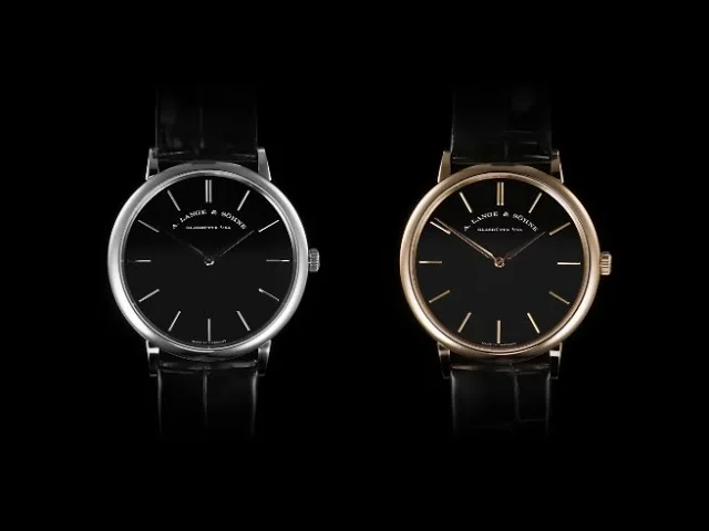 A Lange Sohne Saxonia Thin In Honeygold And Platinum