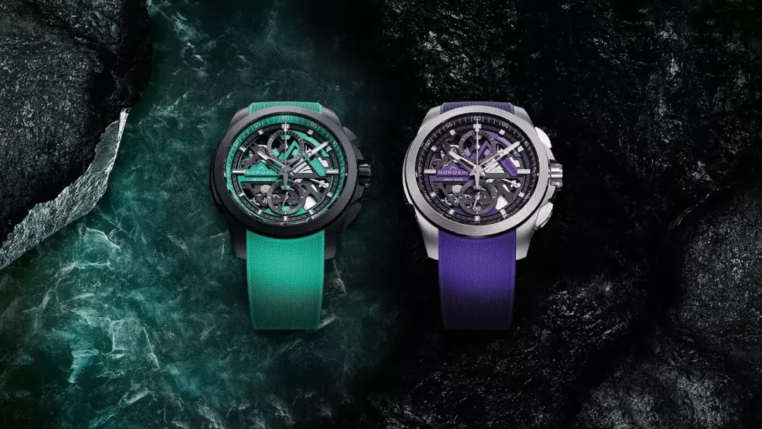 NORQAIN - An In-Depth Look at NORQAIN’S Independence Skeleton Chrono 42mm Jade and Purple