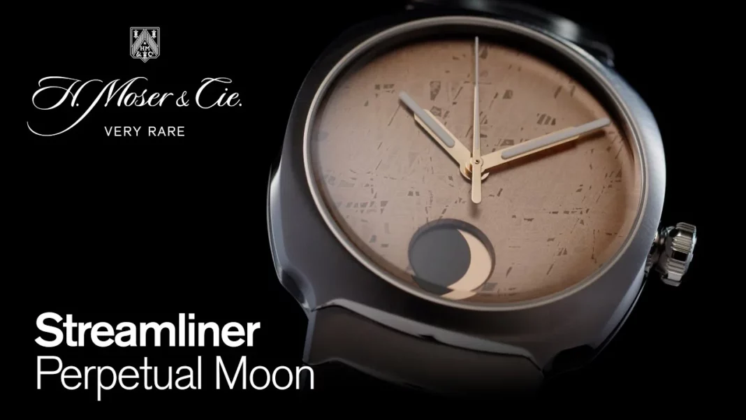 H Moser and Cie Streamliner Perpetual Moon With Meteorite Dial