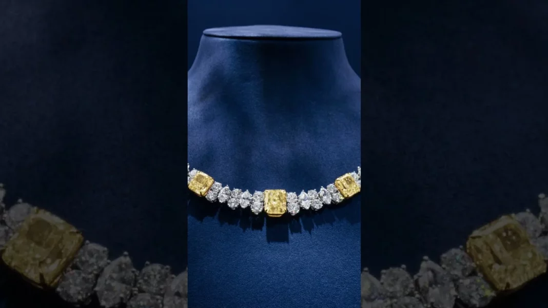 Harry Winston Rare Treasures Yellow And White Diamond Necklace
