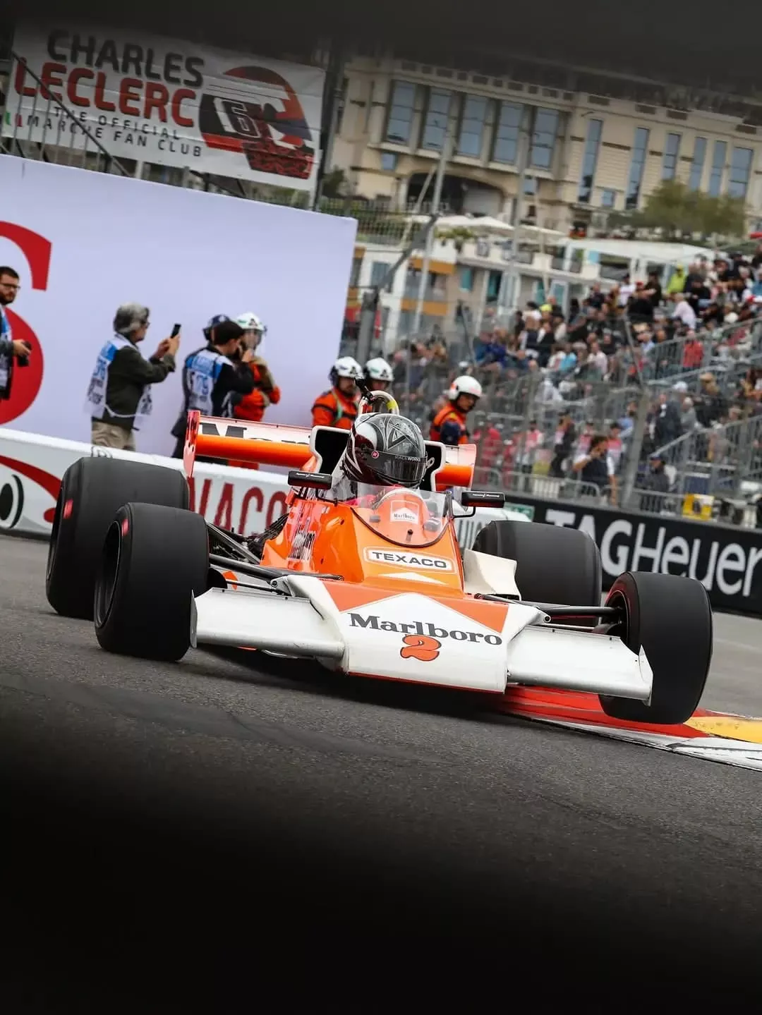 Period racing machines lined up on the Monaco grid for the 15th Historic Grand Prix