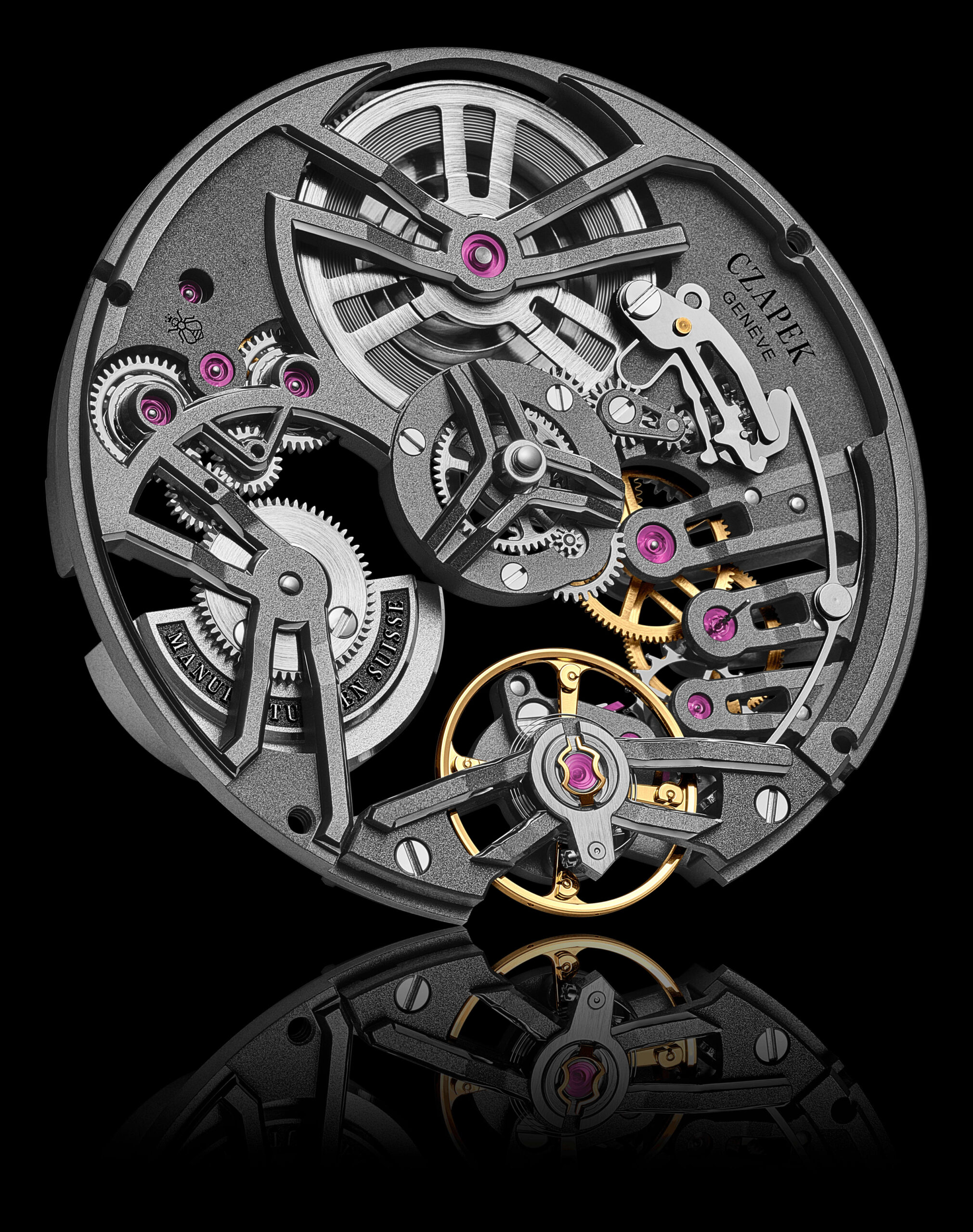 Caseback view revealing the engraved oscillating mass of Calibre SXH7