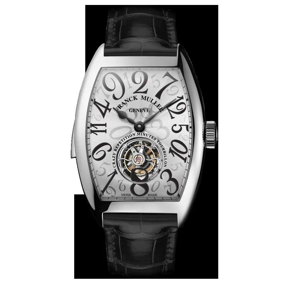 Franck Muller Cintrée Curvex Crazy Hours Minute Repeater Tourbillon dial view showing tourbillon at 6 o'clock