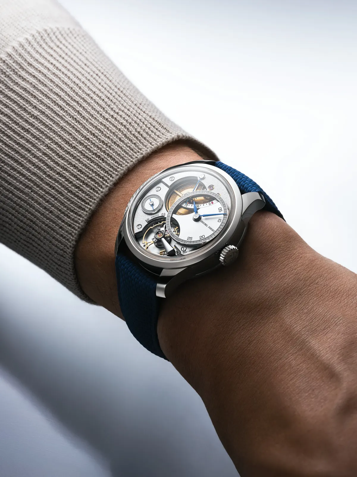 Greubel Forsey Balancier QM dial view showing three-dimensional movement architecture in 39.60mm white gold case