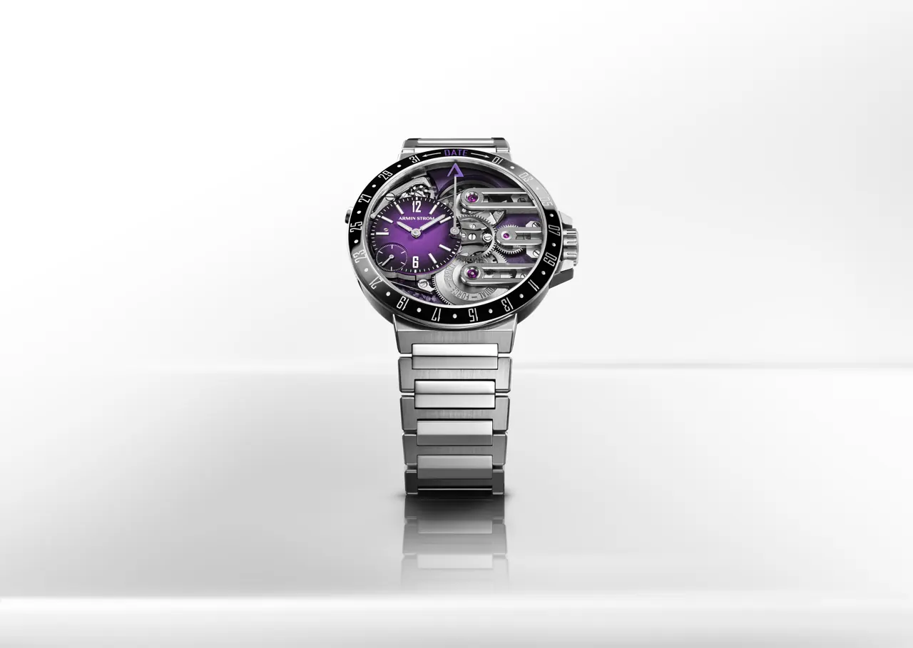 Armin Strom Orbit Midnight Purple stainless steel case and integrated bracelet, reference ST26-OR.01