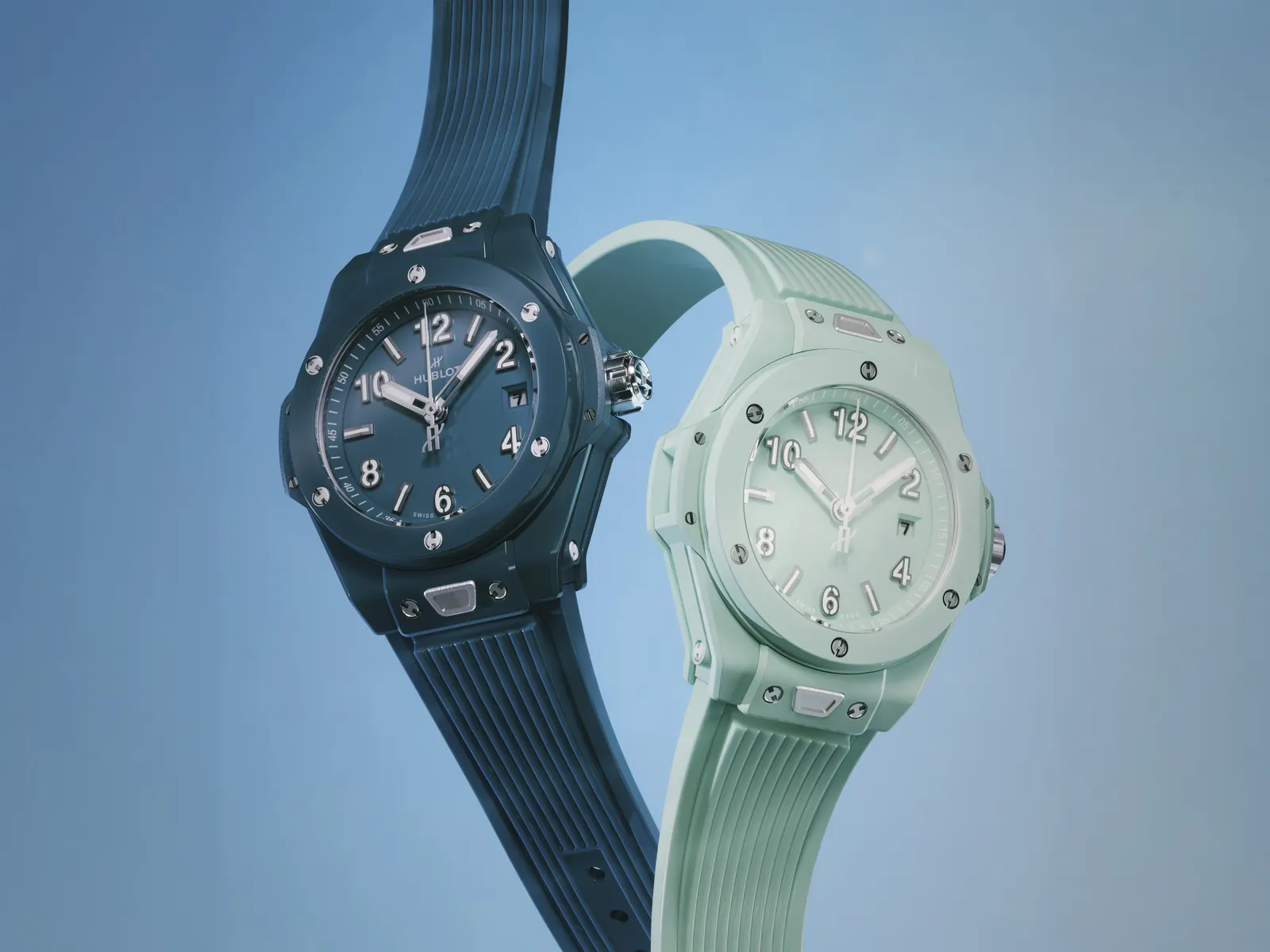 Hublot Big Bang Summer 2026 multi-coloured pastel ceramic 42 mm Unico flyback chronograph in pink, mint green and sky blue