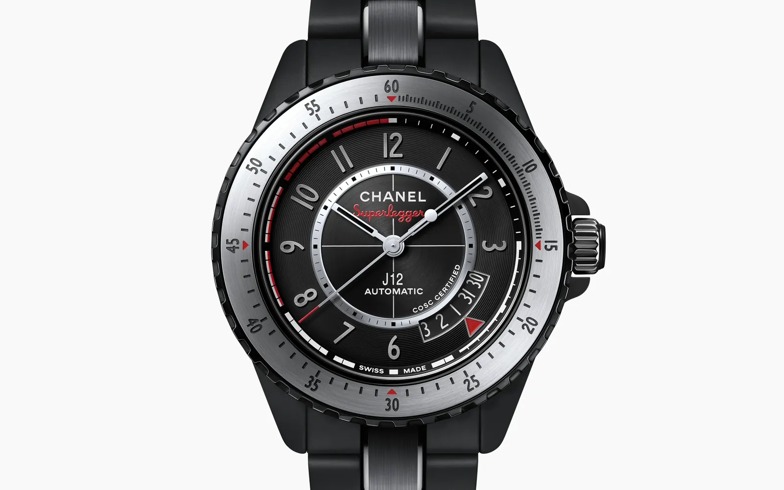 CHANEL J12 Superleggera ceramic bracelet detail with triple-folding clasp
