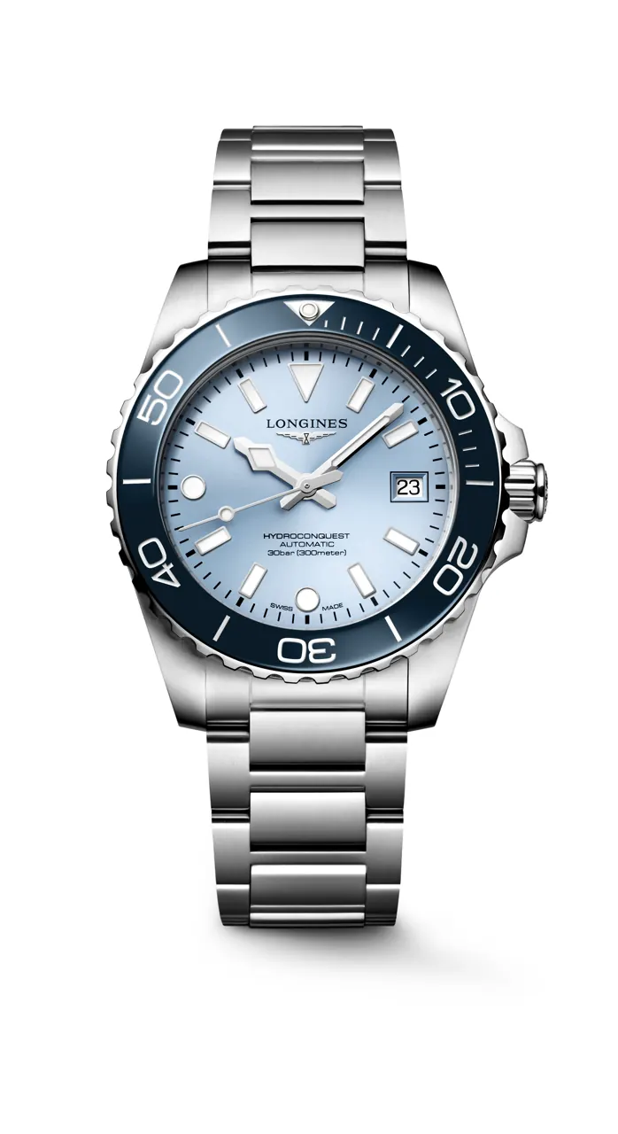 Longines HydroConquest 2026 blue dial Milanese mesh bracelet 39mm