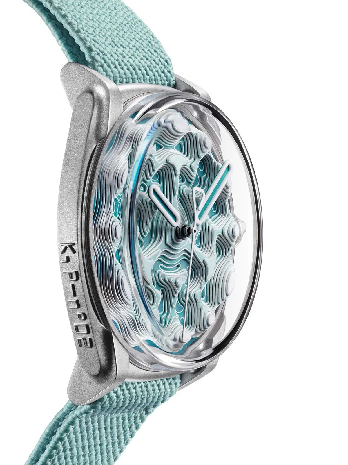 Kollokium Projekt 02 Variant C side profile highlighting sapphire crystal case and layered dial depth