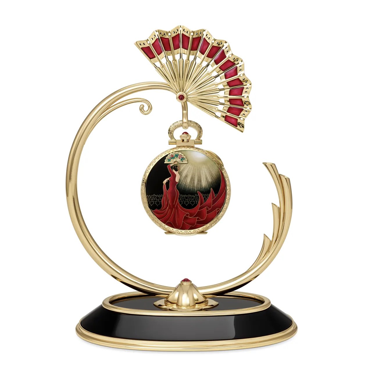 Patek Philippe 992 flinqué enamel dial with translucent red enamel and Breguet numerals