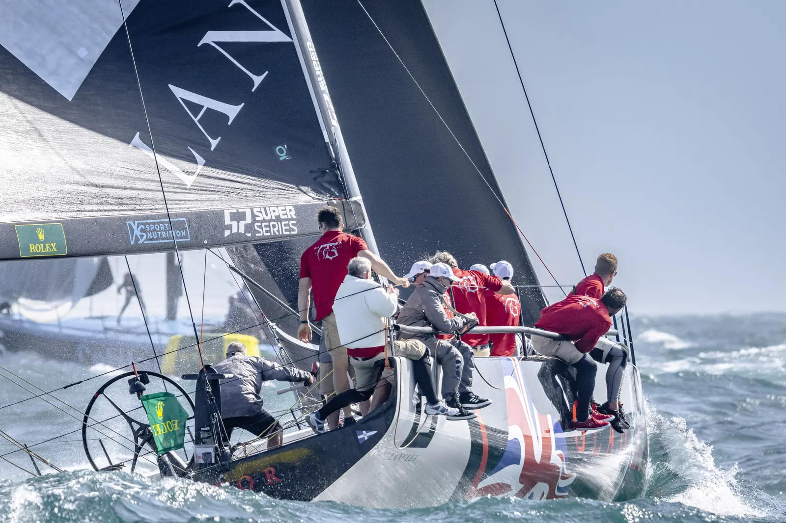 Rolex TP52 fleet competing at the Yacht Club Costa Smeralda Sardinia