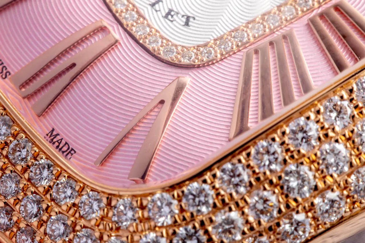 Franck Muller Galet Pastel sunburst guilloché white dial close-up