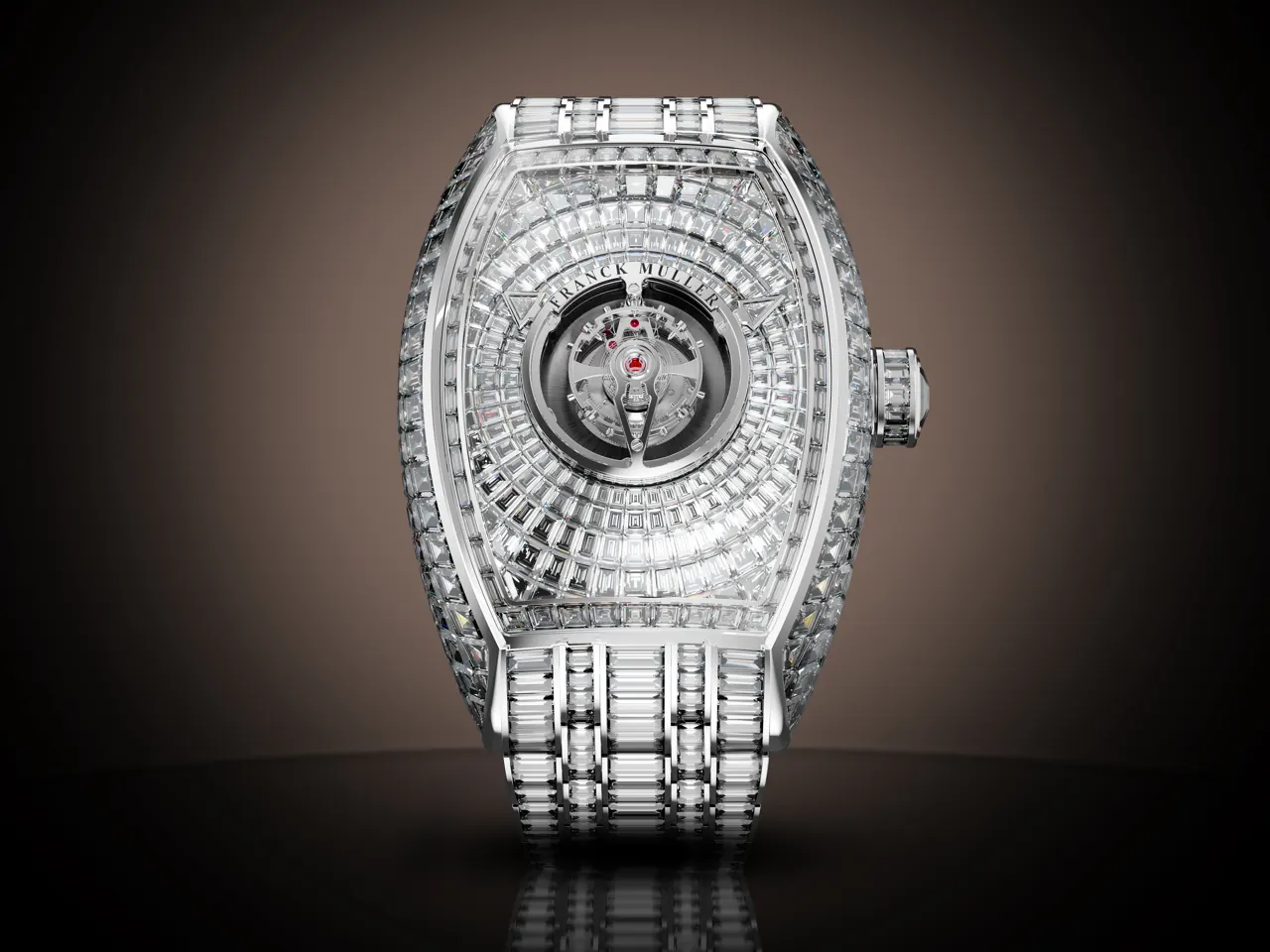 Franck Muller Curvex CX Grand Central Tourbillon side profile highlighting tonneau case curves