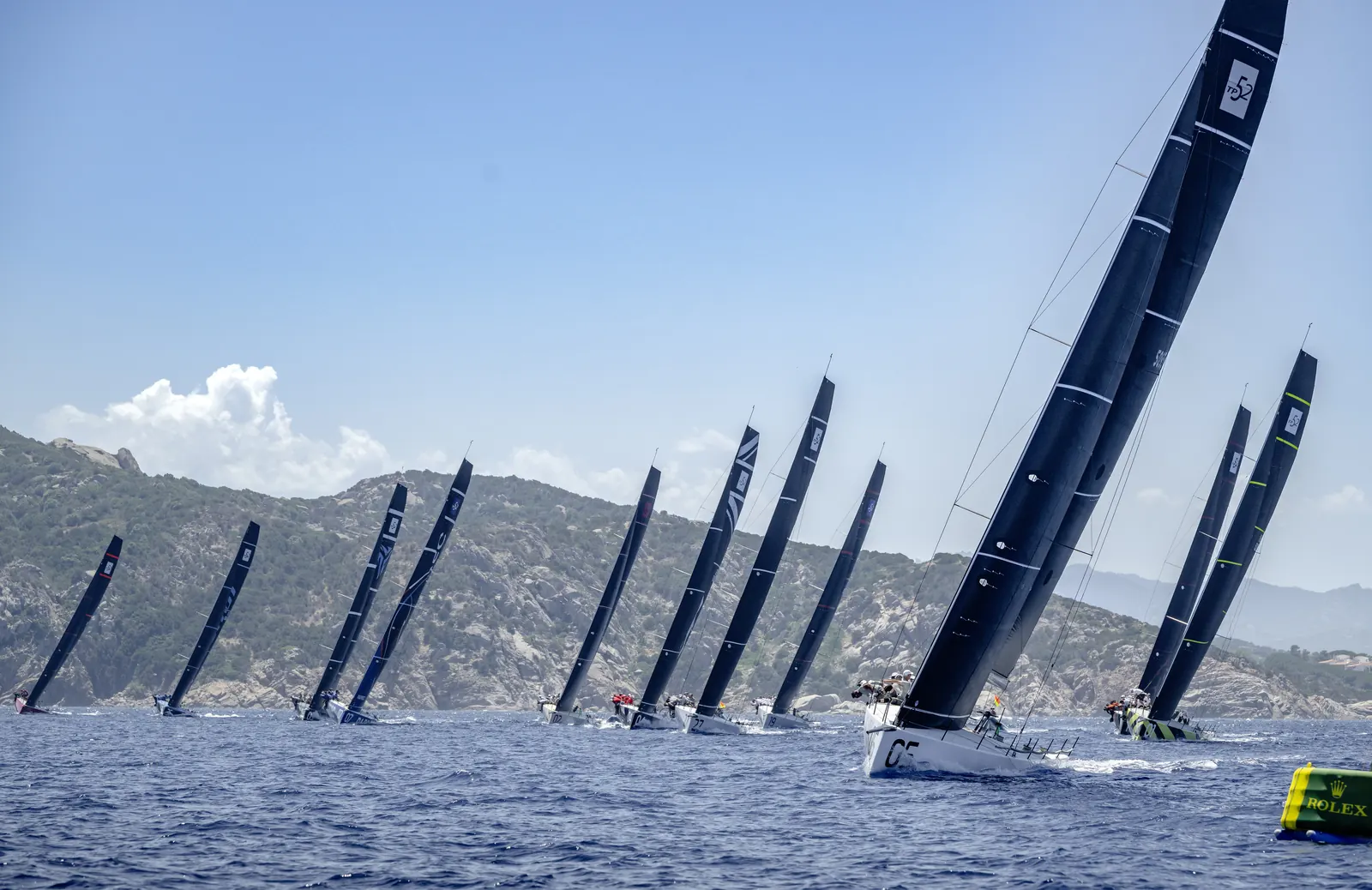 Tactician Francesco Bruni and crew aboard Sled during the nine-race regatta