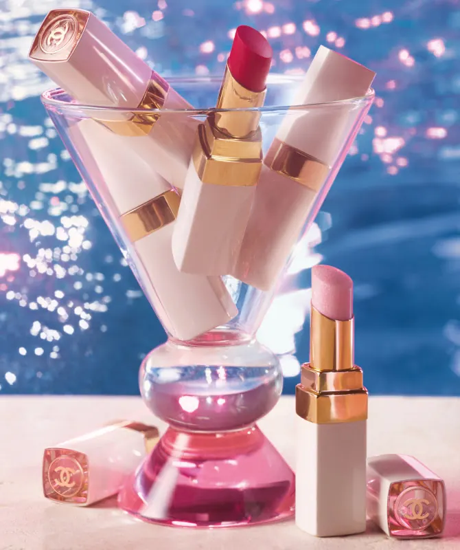 CHANEL ROUGE COCO BAUME SHINE in 772 Sparkling Pink and 774 Electric Vibe limited edition shades