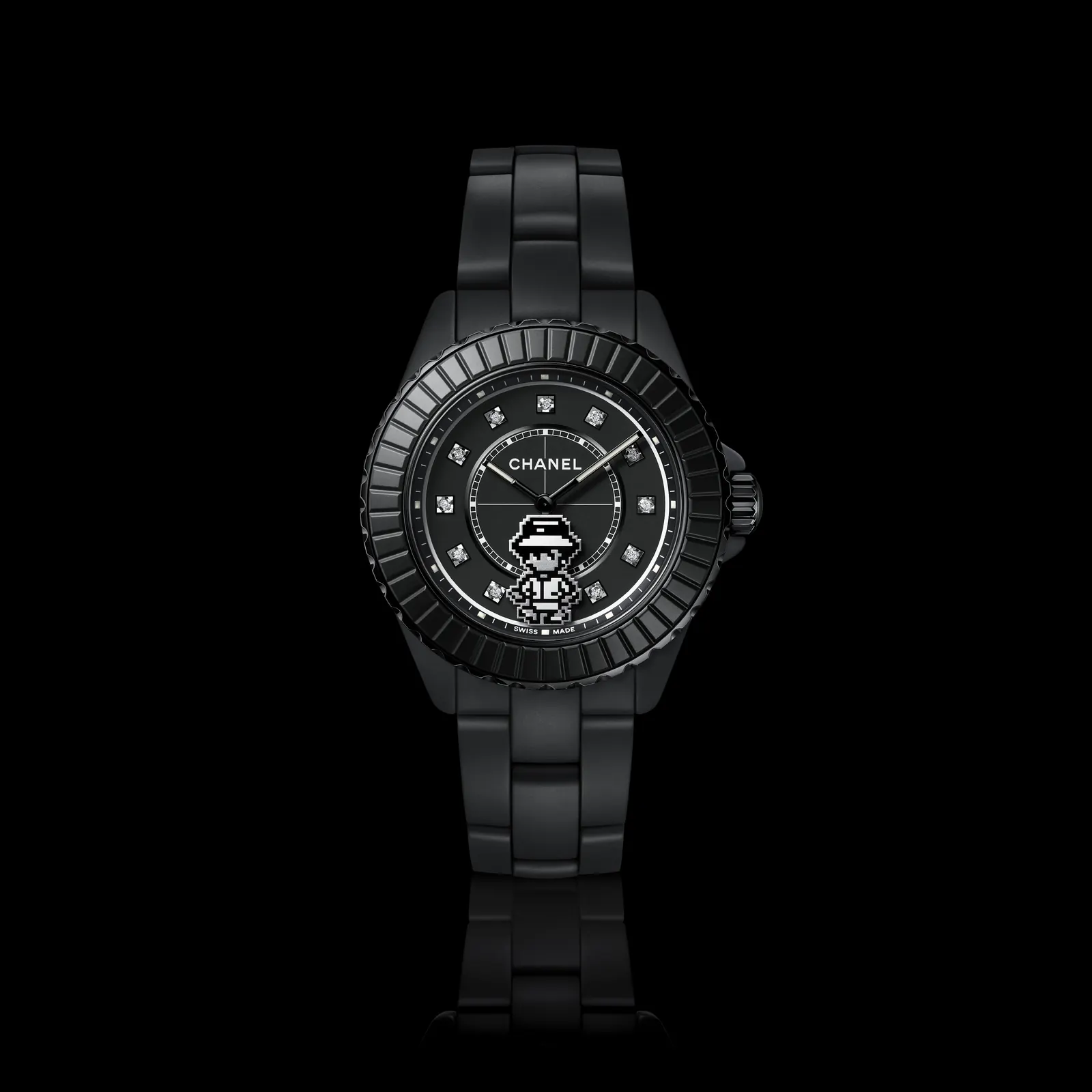 CHANEL J12 Coco Game sapphire crystal caseback engraved with Limited Edition mention